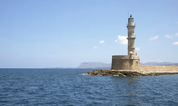 Faro en Hanya, la isla de Creta, Grecia — Foto de Stock