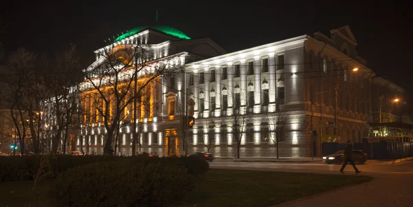 Construyendo el Banco de Rusia iluminado iluminación decorativa Imagen de stock