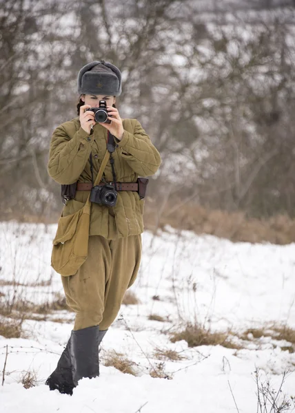 Periodista militar — Foto de Stock