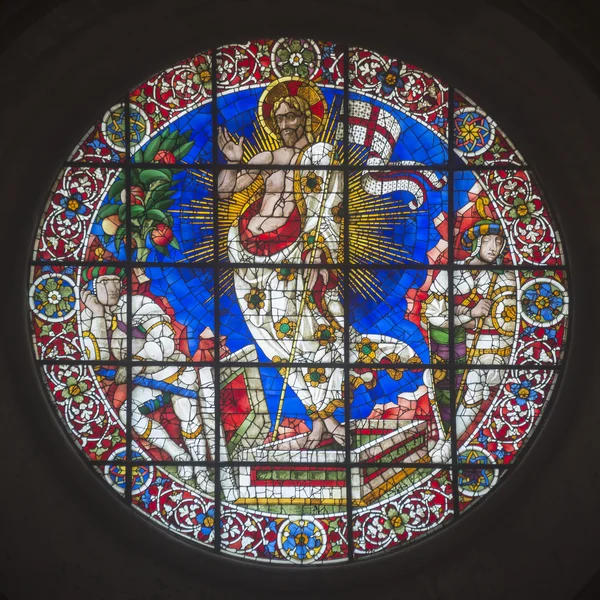 大教堂的彩色玻璃。弗洛伦斯 免版税图库照片