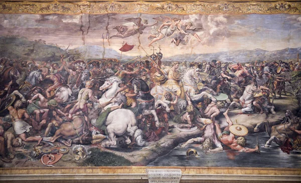 Batalla de Constantino contra Majencio Imagen de archivo