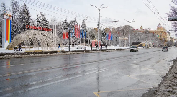 Rostow Don Russland Januar 2022 Autos Fahren Die Bolschaja Sadowaja — Stockfoto