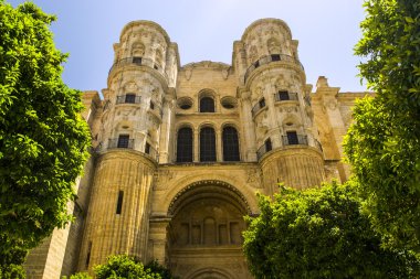Malaga cathedral facade, Andalusia, Spain clipart