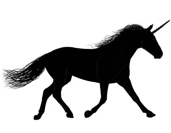 Eenhoorn of paard vector silhouet. gelaagde. — Stockvector