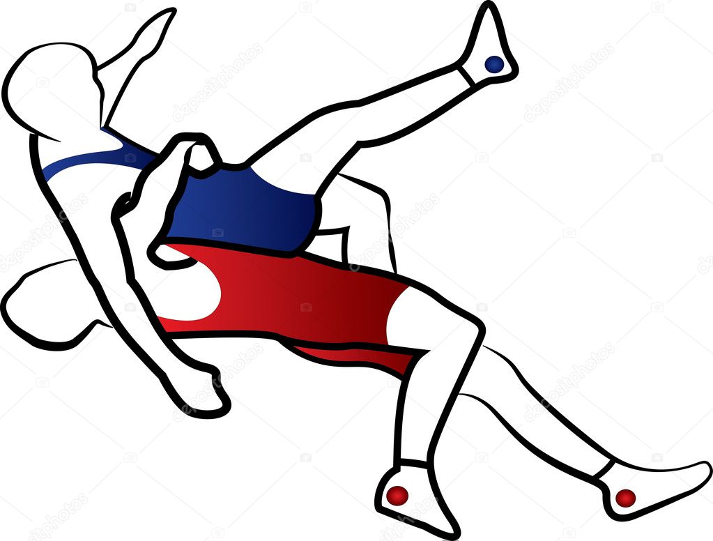 Wrestling suplay throw stylized vector illustration