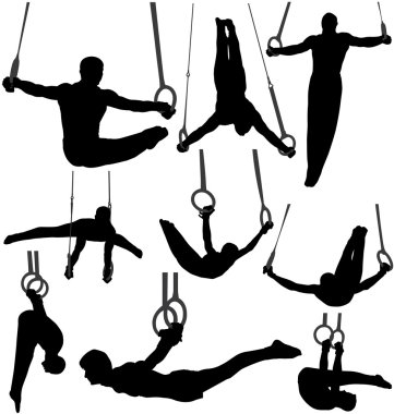 jimnastik halkalar silhouettes