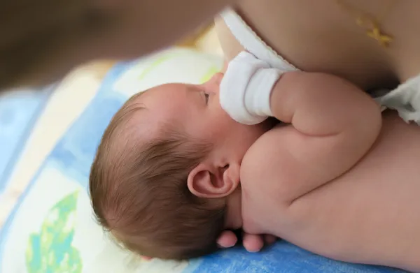 Breastfeeding. View from above — Stock Photo, Image