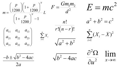 Matematik ve fizik formülleri vektör. katmanlı. düzenlenebilir