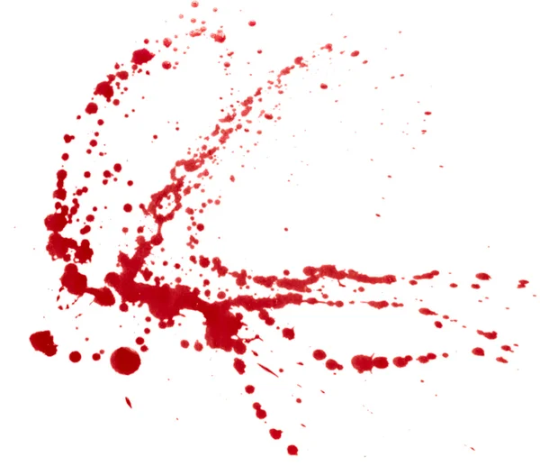 Blood splatters isolated on white. Clipping path. — Stock Photo, Image