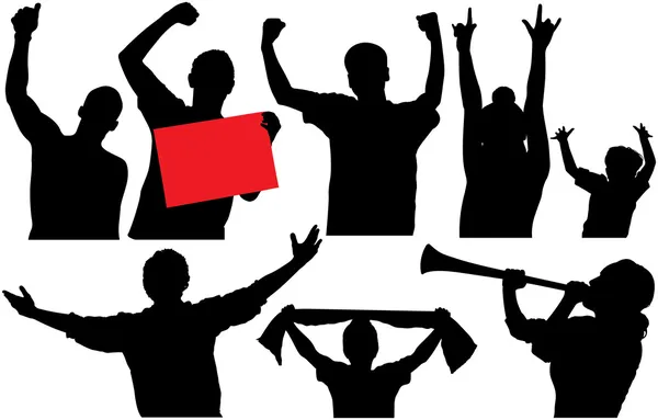 Cheering crowd or sports fans silhouettes. Raster version — Stock Photo, Image