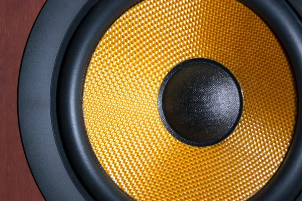 Speaker kuning sistem audio — Stok Foto