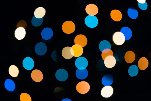 Blaue und orangefarbene natürliche Bokeh-Textur — Stockfoto