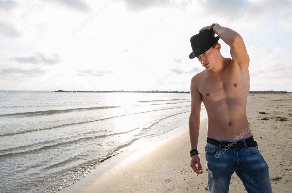 Model on the sand