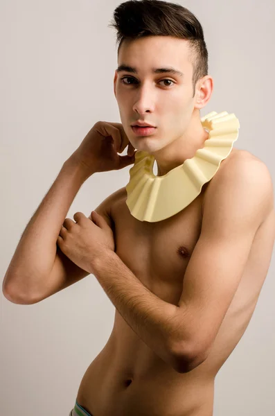 Young man posing fashion in studio. — Stock Photo, Image