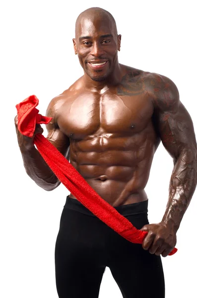 Strong bodybuilder man with perfect abs, shoulders,biceps, triceps and chest — Stock Photo, Image