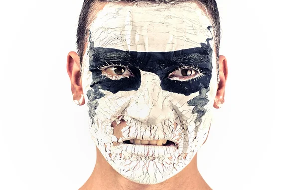 Man gezicht beschilderd met expressie — Stockfoto