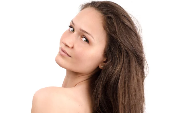 Profile of a beautiful brunette woman — Stock Photo, Image