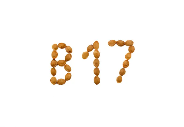 Kayısı çekirdeği b17 vitamini izole beyaz zemin üzerine yazma — Stok fotoğraf