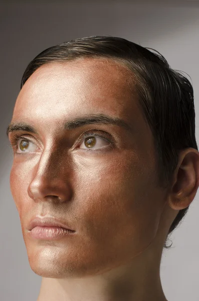 Homem vestindo maquiagem, Retrato de uma drag queen — Fotografia de Stock