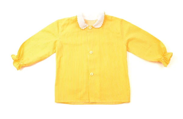 Close up on a newborn baby yellow blouse — Stock Photo, Image