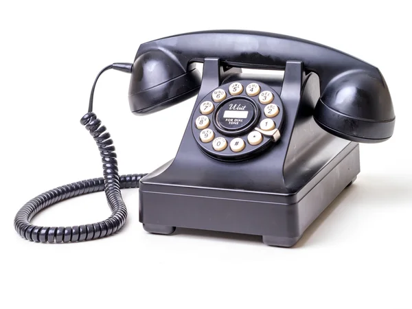 Vintage svart sladd telefon — Stockfoto