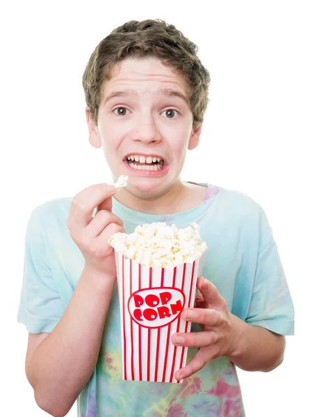 Scared Kid at the Movies — Stock Photo, Image