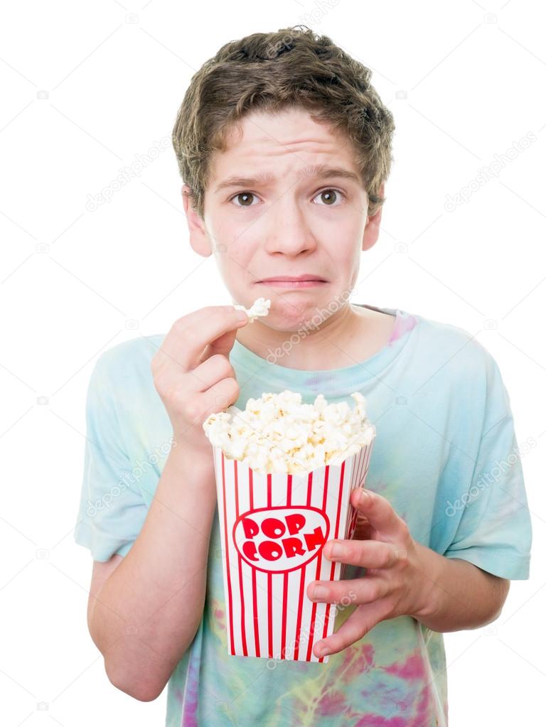 Upset teen at the movies