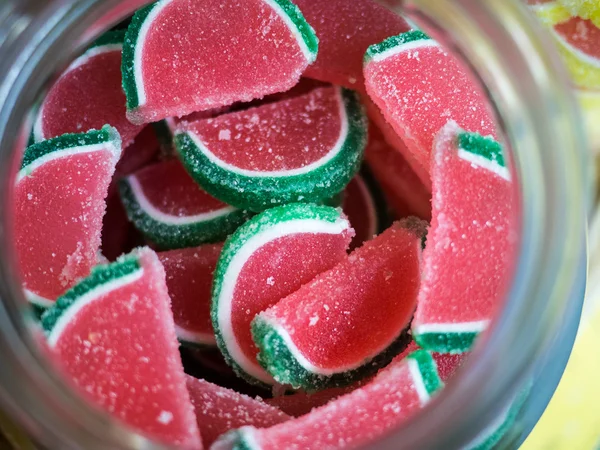 Jar of Candy Watermelon — Stock Photo, Image
