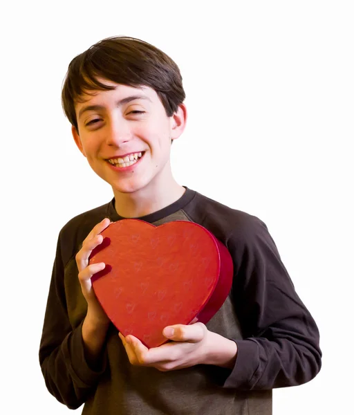 Cute boy with Valentine's Day Chocolates — Stock Photo, Image