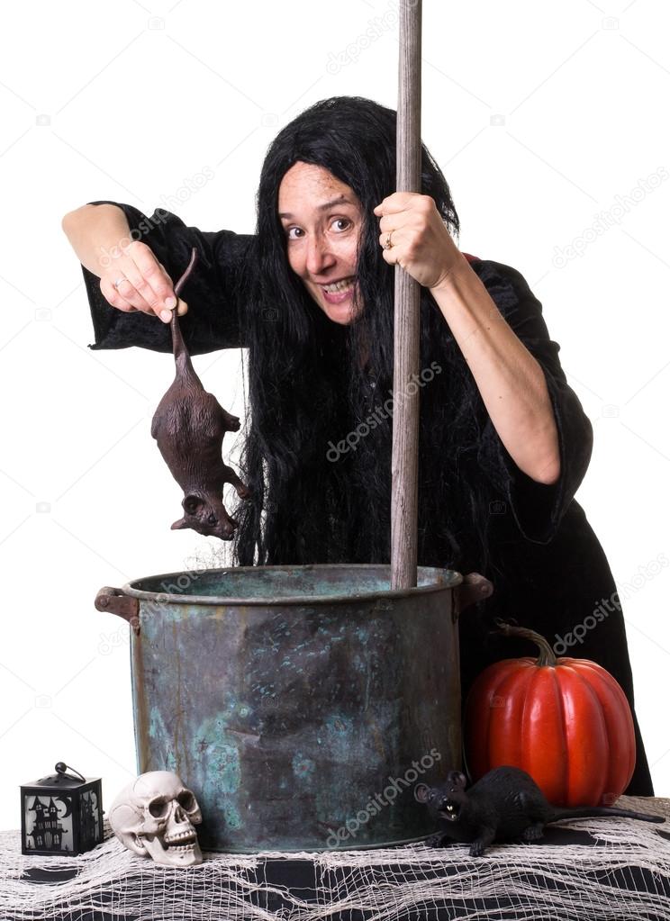 A witch brewing up a spell