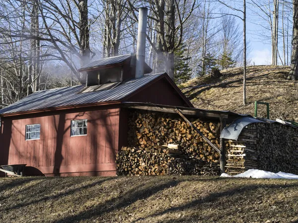 Classic New England maple sugar shack
