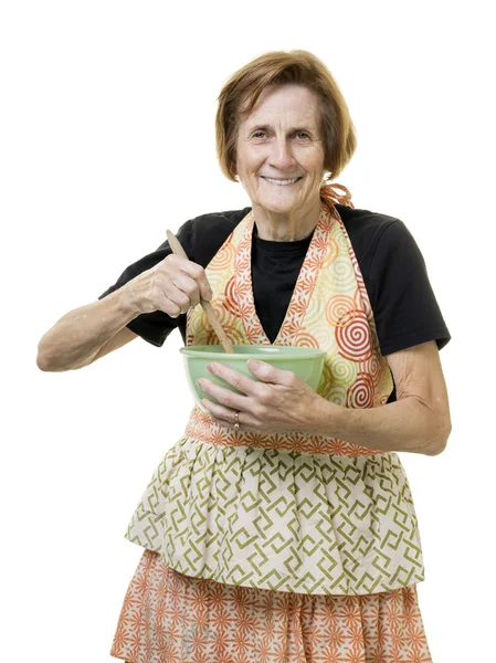 Senior woman cooking — Stock Photo, Image