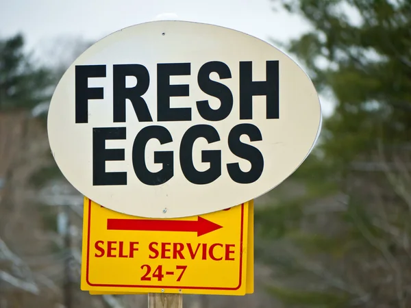 Tecken för färska ägg — Stockfoto