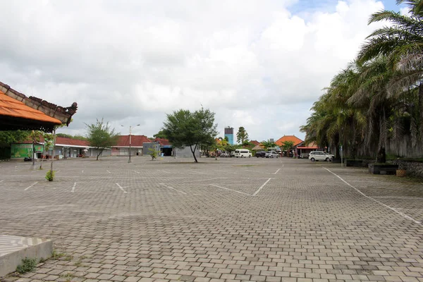 Leerer Parkplatz Aufgrund Der Pandemie Covid19 Tanah Lot Bali Aufnahme — Stockfoto