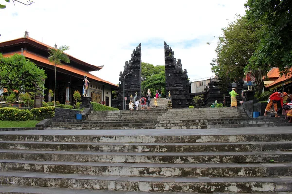 Cancello Ingresso Vuoto Del Tempio Tanah Lot Bali Preso Gennaio — Foto Stock