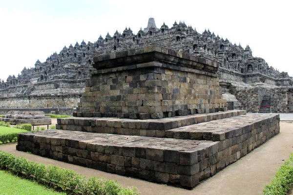 Corner View Borobudur Largest Buddhist Temple Taken Pandemic March 2022 — Fotografia de Stock