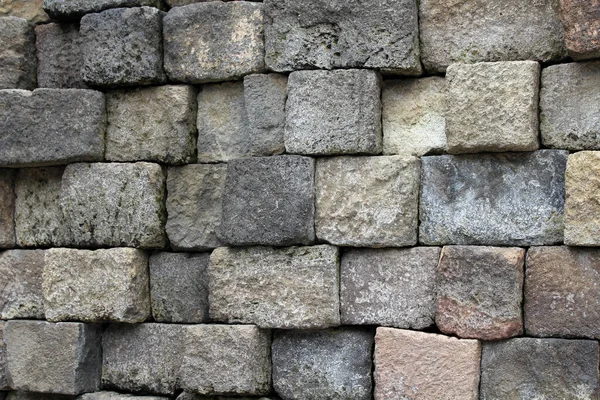 The wall arrangement of Borobudur Buddhist temple in Indonesia.