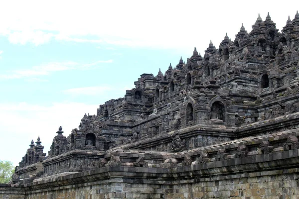 Platform Uitzicht Borobudur Grootste Boeddhistische Tempel Genomen Tijdens Pandemie Maart — Stockfoto