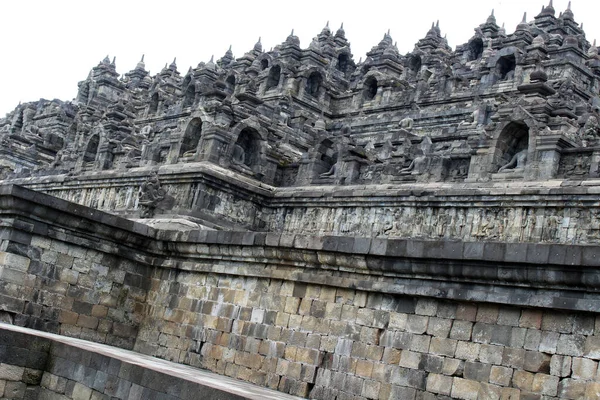 Platform Uitzicht Borobudur Grootste Boeddhistische Tempel Genomen Tijdens Pandemie Maart — Stockfoto