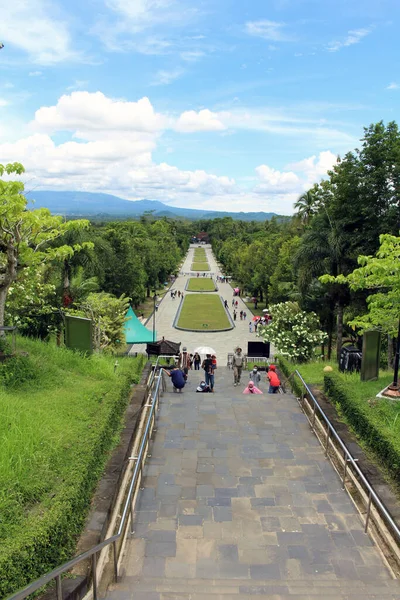 Pohled Chrám Borobudur Pořízen Během Pandemie Březnu 2022 — Stock fotografie