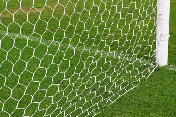 Weißes Fußballnetz — Stockfoto