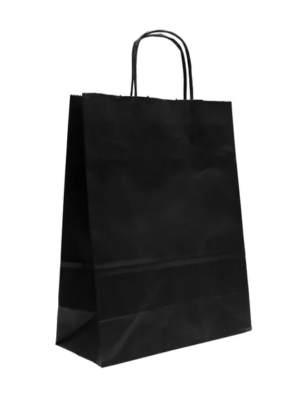 Black empty shopping bag on white background — Stock Photo, Image