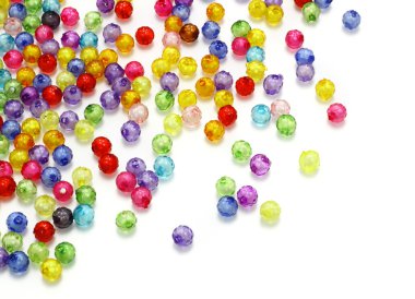 Colorful beads isolated on white background clipart