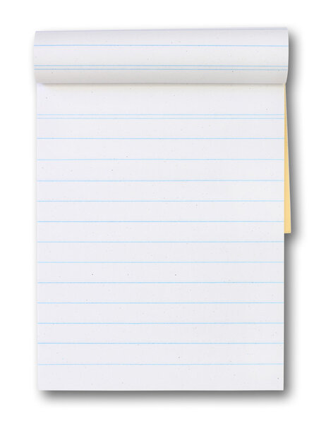 Blank Paper tablet with a blue lines