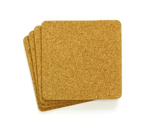 Stack of cork sheet, copy space for text — Stock Photo, Image