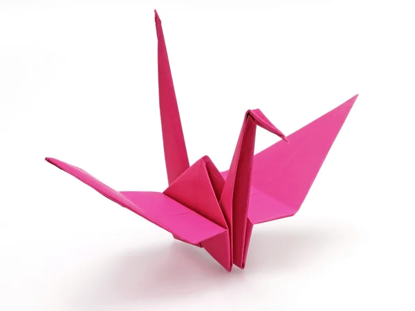 Pássaro origami rosa — Fotografia de Stock