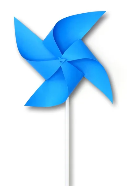 Blauwe speelgoed windmolen — Stockfoto