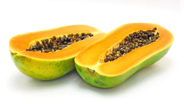 Beyaz arkaplanda papaya. — Stok fotoğraf