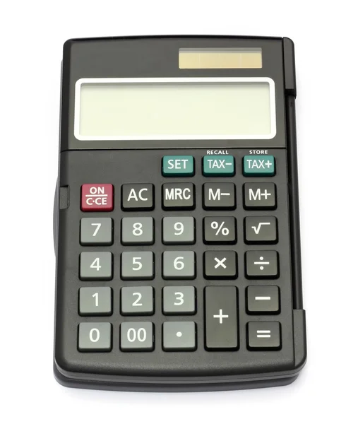 Black calculator isolated on white background — Stock Photo, Image