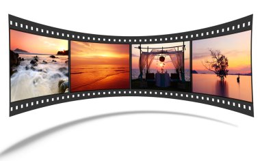 andaman sahne güzel resimleri ile 3D film şeridi